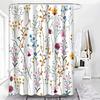 Shower Curtain Summer Wild Flowers Beautiful White Colorful Floral Vintage Cute Waterproof Polyester Fabric Bathroom Decor  Sets