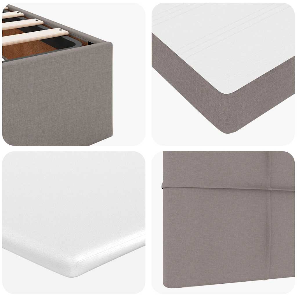 Ottoman Bed with Mattress Taupe 140x190 Cm Fabric