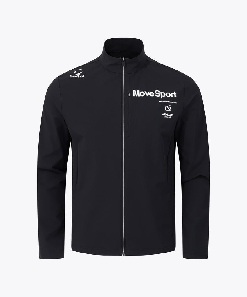 MUBEUSEUPOCHEUBAIDESANGTEU Wording Graphic Stand-Neck Woven Training Jacket Black Vs121Ewt11
