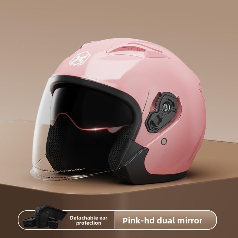 

Мотоциклетний шолом Жіночий Зимовий Теплий Шолом-половинка для Електромобіля Унісекс Чотири Сезони Сонцезахисний Шолом