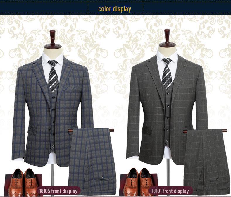 Men's Plus-Size Casual Business Suit - Autumn/Winter Korean Style