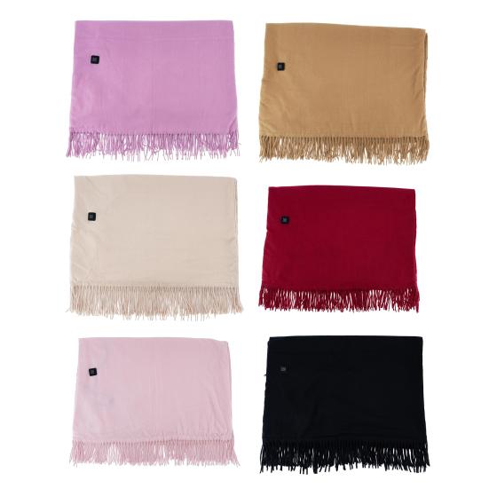 USB Heated Shawl Wrap for Women Portable Wearable Heating Blanket with Tassel Design Intelligent Temperature Control Heating Scarf