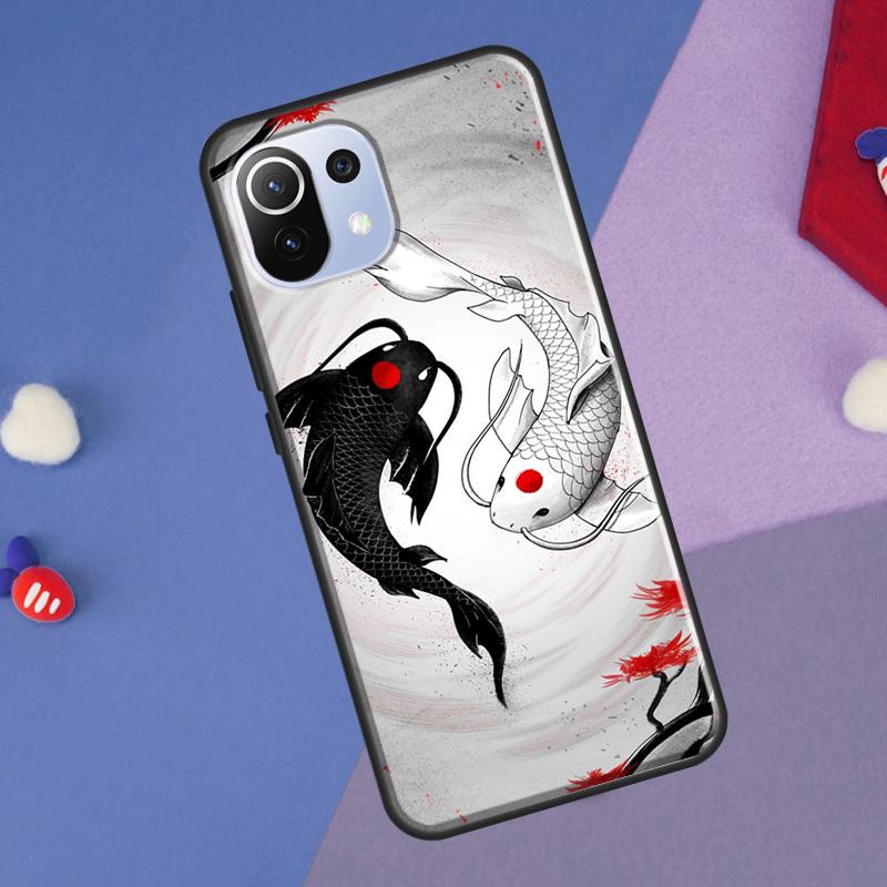 Koi Fish Yin Yang Art Cover For Xiaomi 14 Ultra 13 11T 12T 13T 14T Pro POCO X6 X7 Pro X3 X5 F3 F5 F6 M6 Pro Case