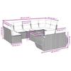10-teiliges Gartensofa-Set mit Kissen, Beige, Poly-Rattan