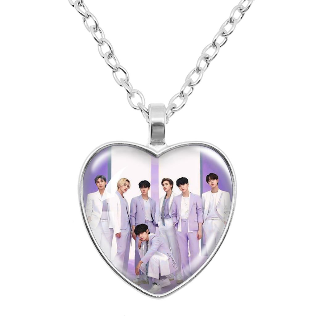 BTS Heart-shaped Necklace, BTS Pendant, Jewelry, K-pop ARMY Fan Gift.