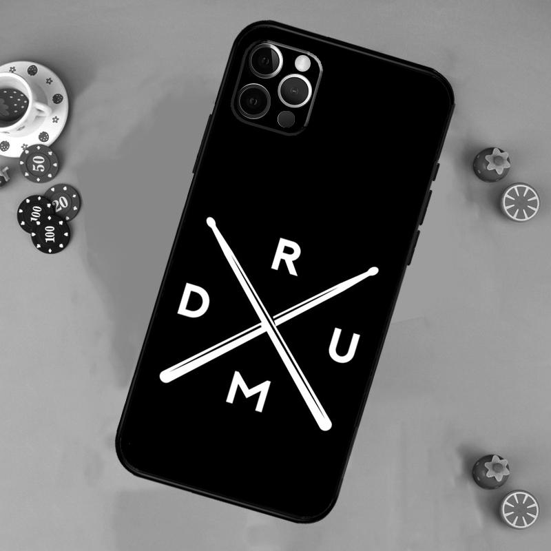 Musical Drum Drumsticks Drummers Phone Case For iPhone 17 Air 16 15 14 13 11 12 Pro Max 13 12 mini 15 16 Plus 16e Cover Funda
