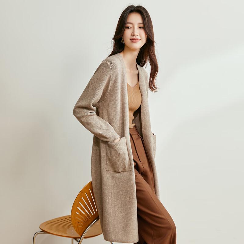 CARBAMMI Damen-Strickcardigan in mittlerer Länge