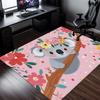 Cute Koala Flower Crystal Velvet Rug Childrens Room Decor Baby Nursery Carpet Soft Play Mat Animal Themed Home Decoration