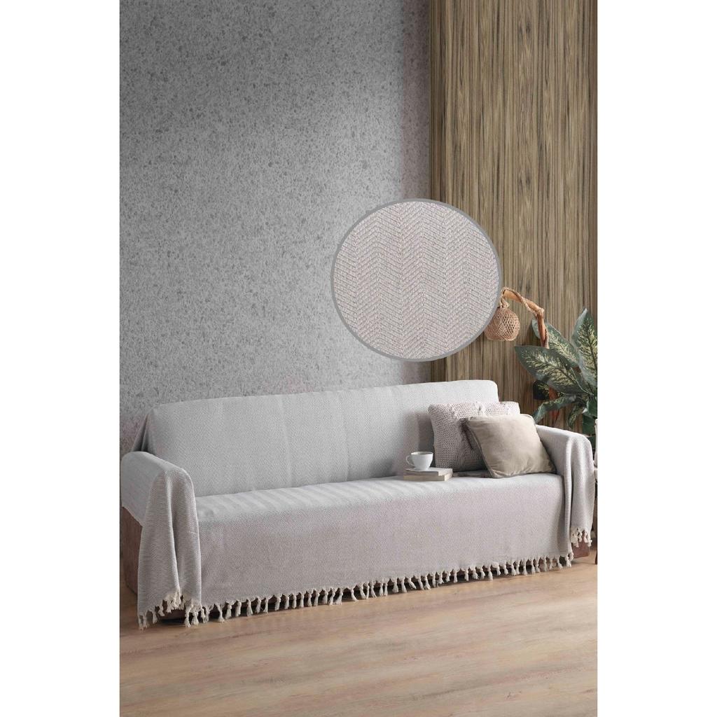 Natural Sofa Cover Ecru Covering The Arms 180x300