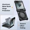 Oatsbasf for Samsung Galaxy Z Flip 6 Phone Case with 360° Rotation Stand Metal Magnetic Frameless Shockproof Protective Cover
