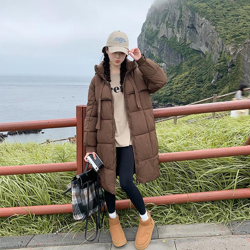 

New Thick Down Cotton-padded Jacket Women s Long Over-the-knee Cotton-padded Clothes Korean Version of Loose Bread Winter Cotton-padded Jacket XL