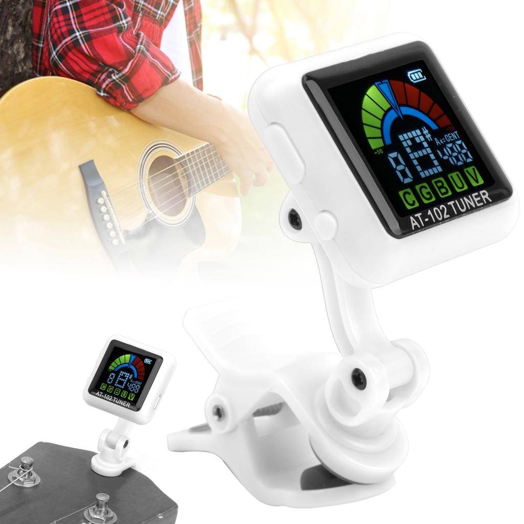 Guitar Clipon Tuner USB Rechargeable Builtin Battery Violin Ukulele AT102 Guitar Clip on Tuner Guitar Tuner Ukulele Tuner