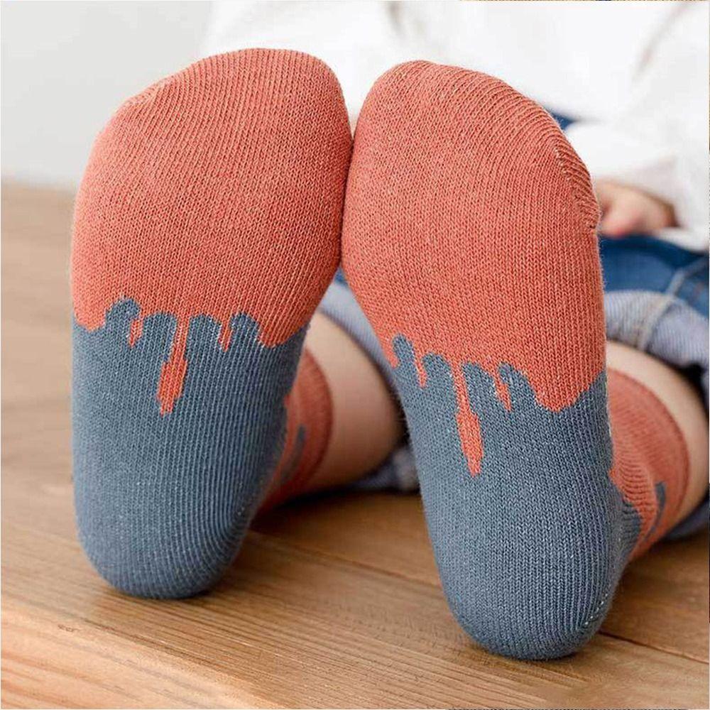 5 Pairs Comfortable Toddler Baby Mid-Calf Socks Cat Design Children's Socks  for Boys and Girls