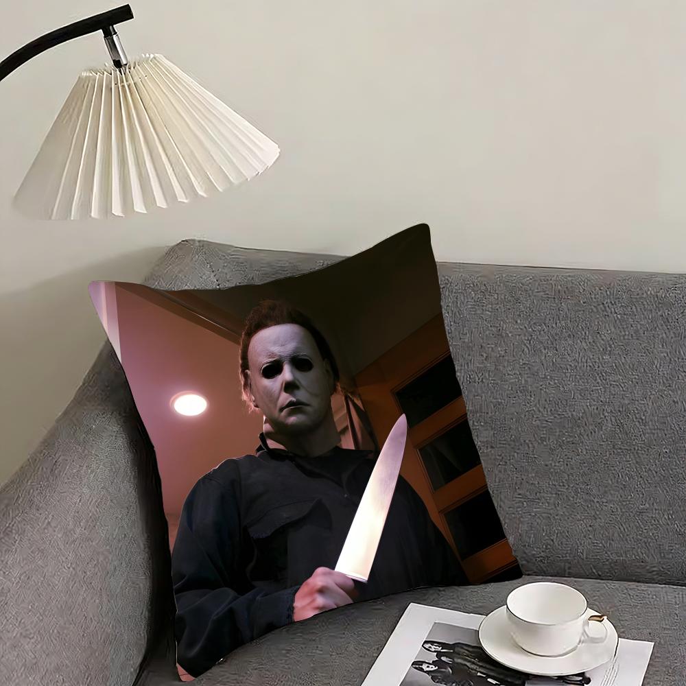 M-Michael M-Myers Horror Movie Cushion Cover Pillowcase Ultra Soft Skin Friendly Fabric Cloud Like Comfort & Concealed Zipper