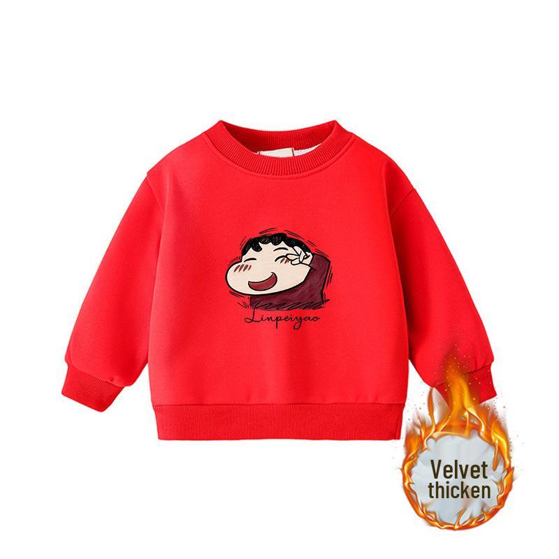 Crayon Shin-chan Long-Sleeve Plus Velvet Sweatshirt for Middle School Students