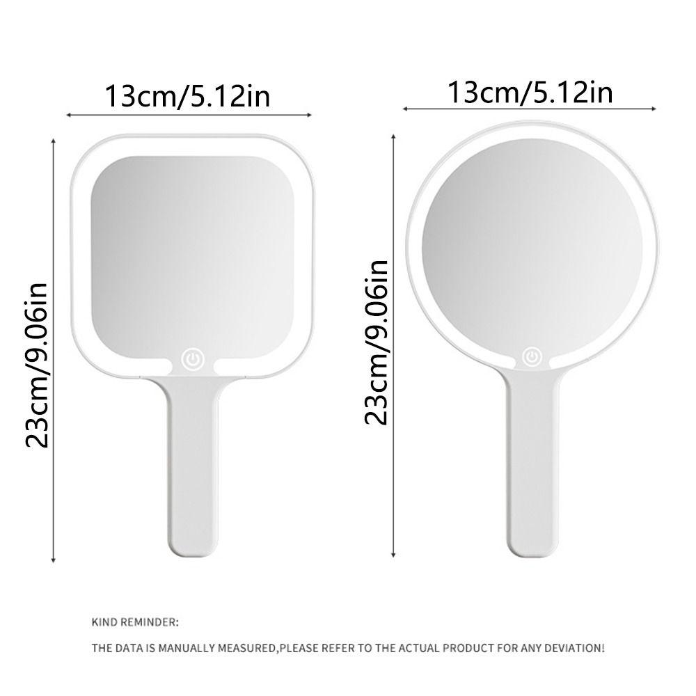 Square/Round Lighted Hand Mirror Fill Light Portable Vanity Mirror LED Makeup Mirror  Pocket
