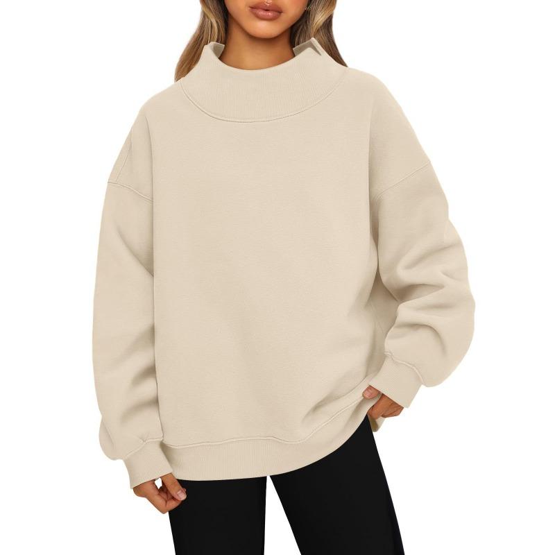 Women's Sweatshirt Long-sleeved Turtleneck Pullover Sweatshirt Casual Sweatshirt Plus Fleece Top
