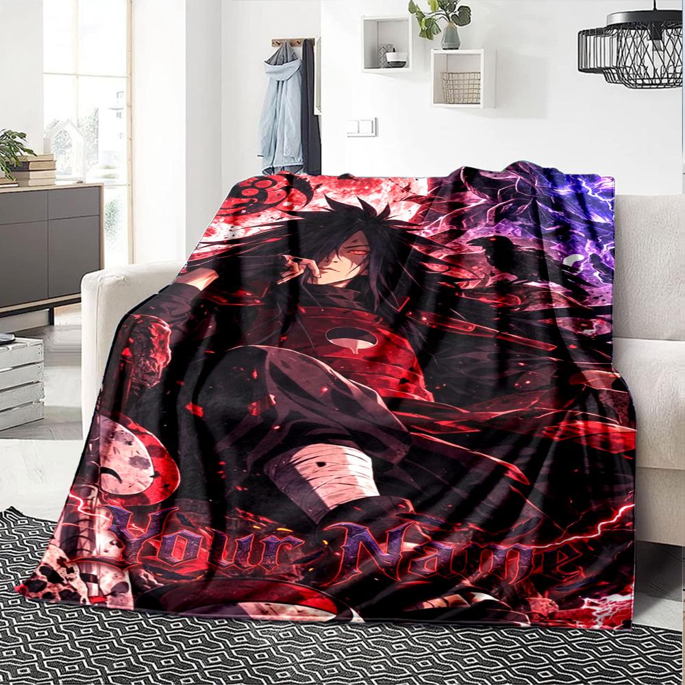 Naruto Character Personalized Text Blanket Lightweight Customizable Blanket Comfortable Great for Nap Office Office Chair Livingroom All-Season Use