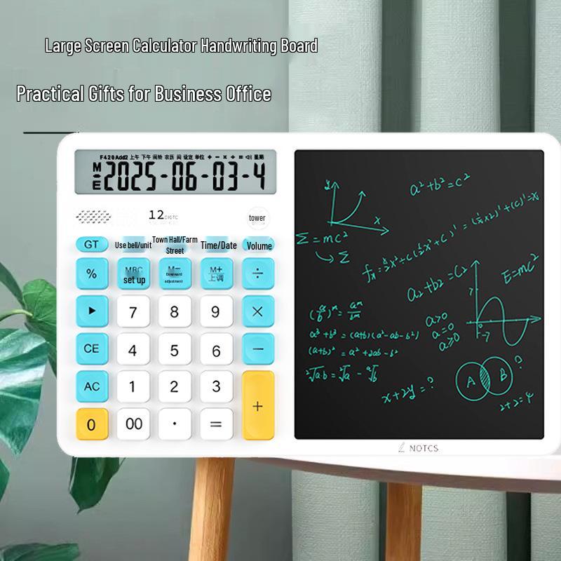 Dual Power Solar Business Calculator with Handwriting Board - Large Screen & Voice Feature