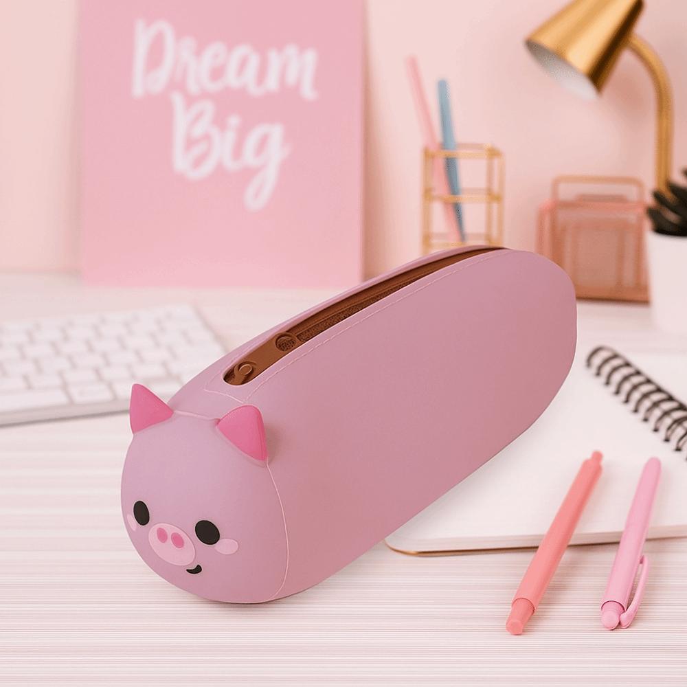 Silicone Material Portable Stationery Box Cartoon Animal Pencil Case  School Supplies