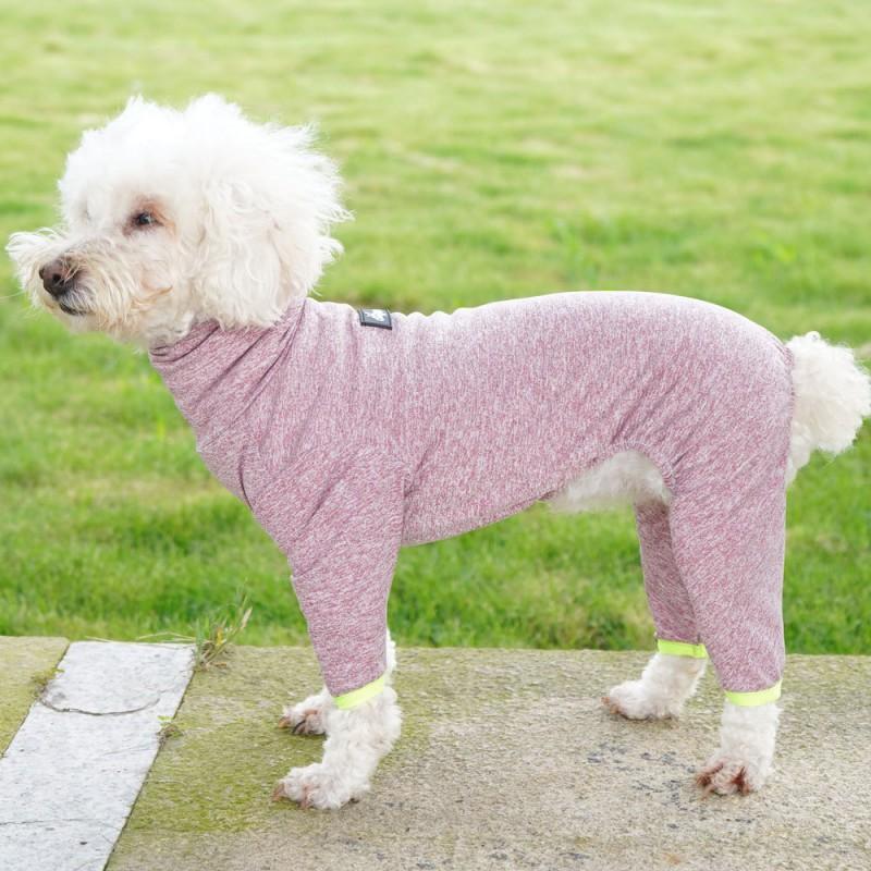 Stretchable Dog Jumpsuit With High Neck Small To Medium Breeds - Anti-Shedding Pet Clothing Fall Winter