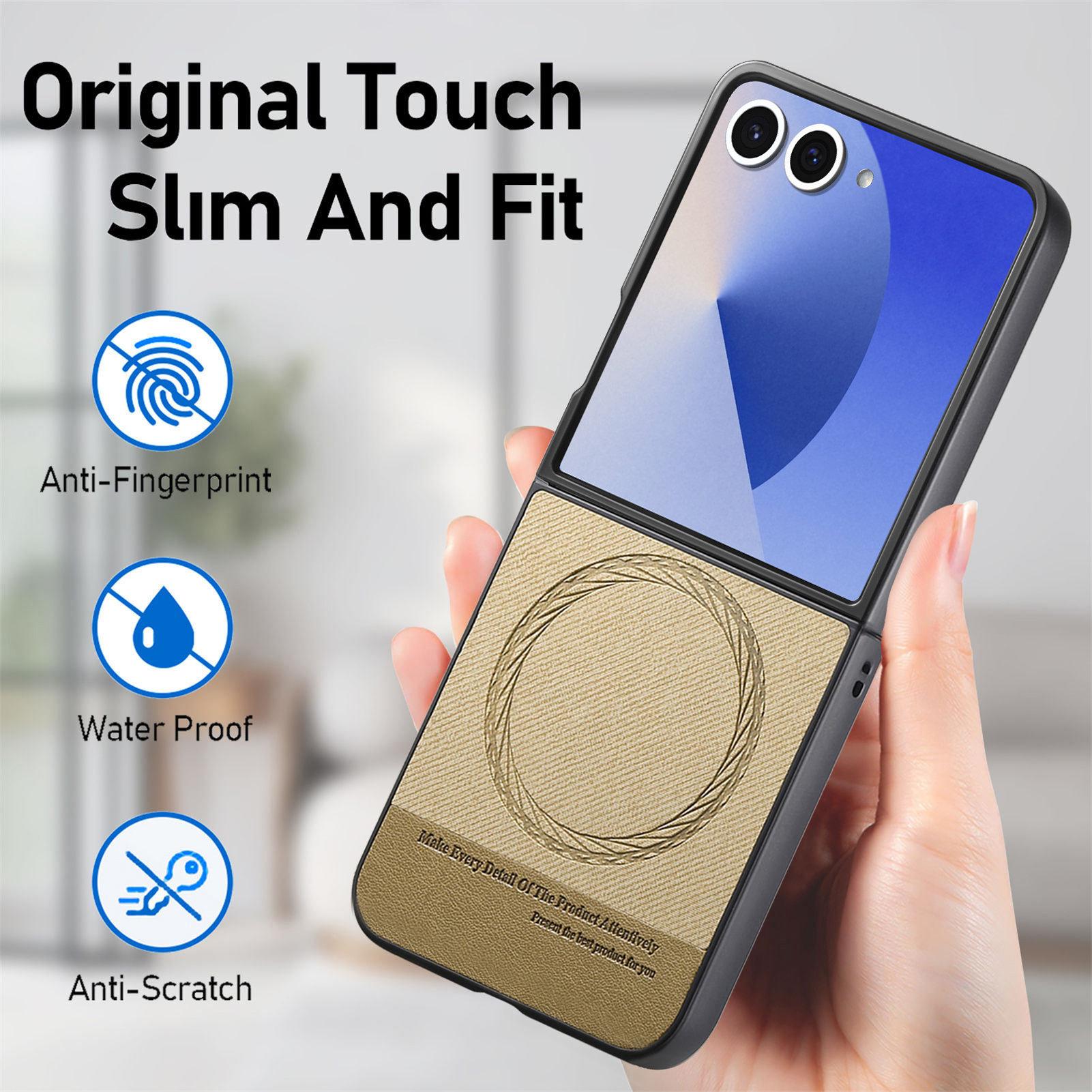 

Тонкий кожаный чехол-книжка с магнитной функцией для Samsung Galaxy Z Flip7 5G Flip 7 6 Flip6 Flip4 Flip 5 4 3 Flip3 Galaxy Z Flip3 5G хаки