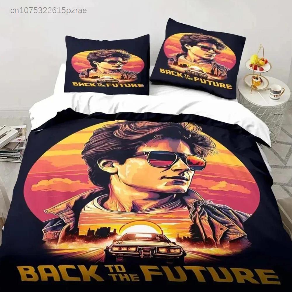3D Back To The Future Classic Movie Retro Bedding Set Bed Three Piece Set Single Double Bed Queen Size King Quilt Cover Boy Gift