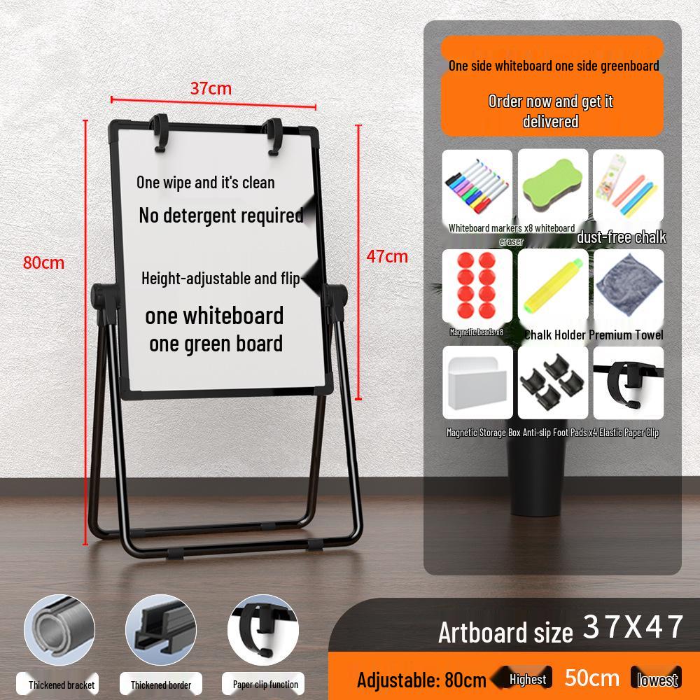 Foldable Double-Sided Magnetic Whiteboard with Mobile Stand for Home, Children's Teaching, and Conferences