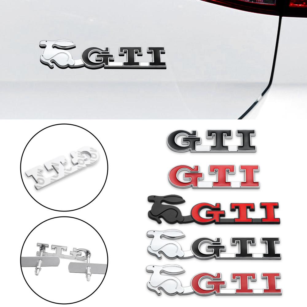 Car Styling Front Grille Emblem 3D Metal GTI Logo Badge Auto Exterior Decal Accessory For Volkswagen VW Beetle K83 Polo Golf Touareg