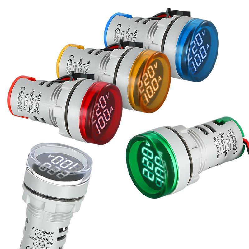 AC Dual Display Voltage & Current LED Meter Indicator Light AD16-22VAM