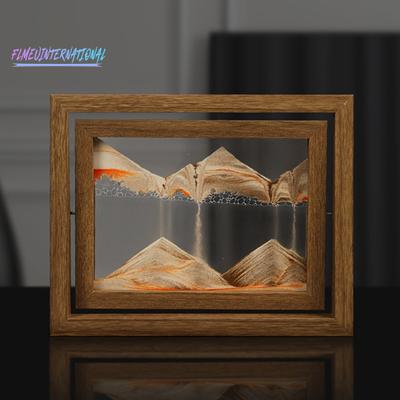 1 Set Processo di verniciatura senza piombo con sabbie mobili - Clessidra liquida 3D trasparente a strati rotante Decorazioni per la casa con paesaggi di sabbia dinamici