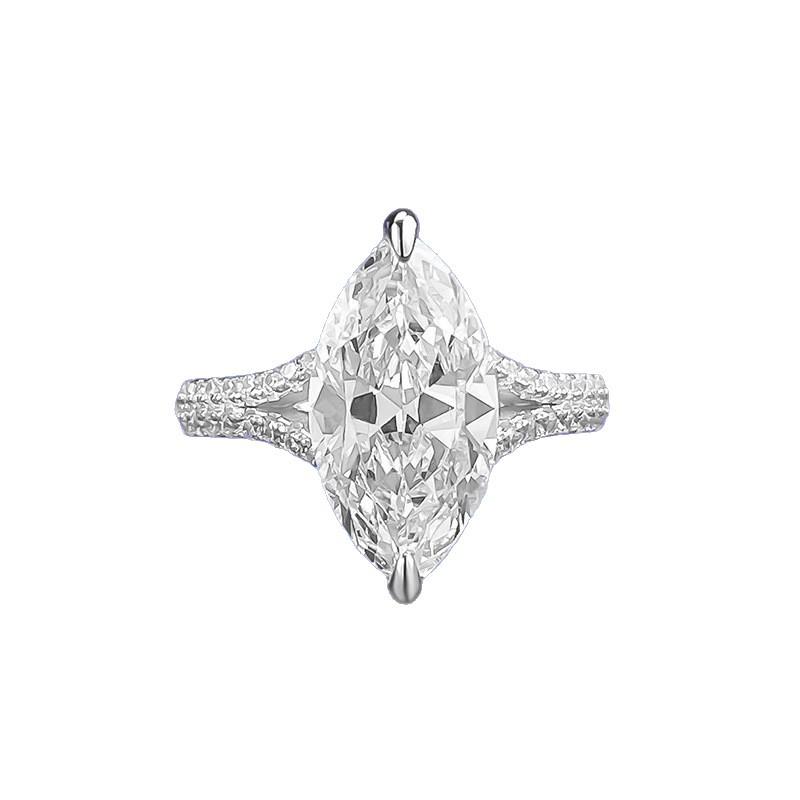 Zhu Zhi Fan Gioielli Anello in Argento Sterling S925 con Diamante Taglio Marquise: Elegante Design Europeo e Americano.