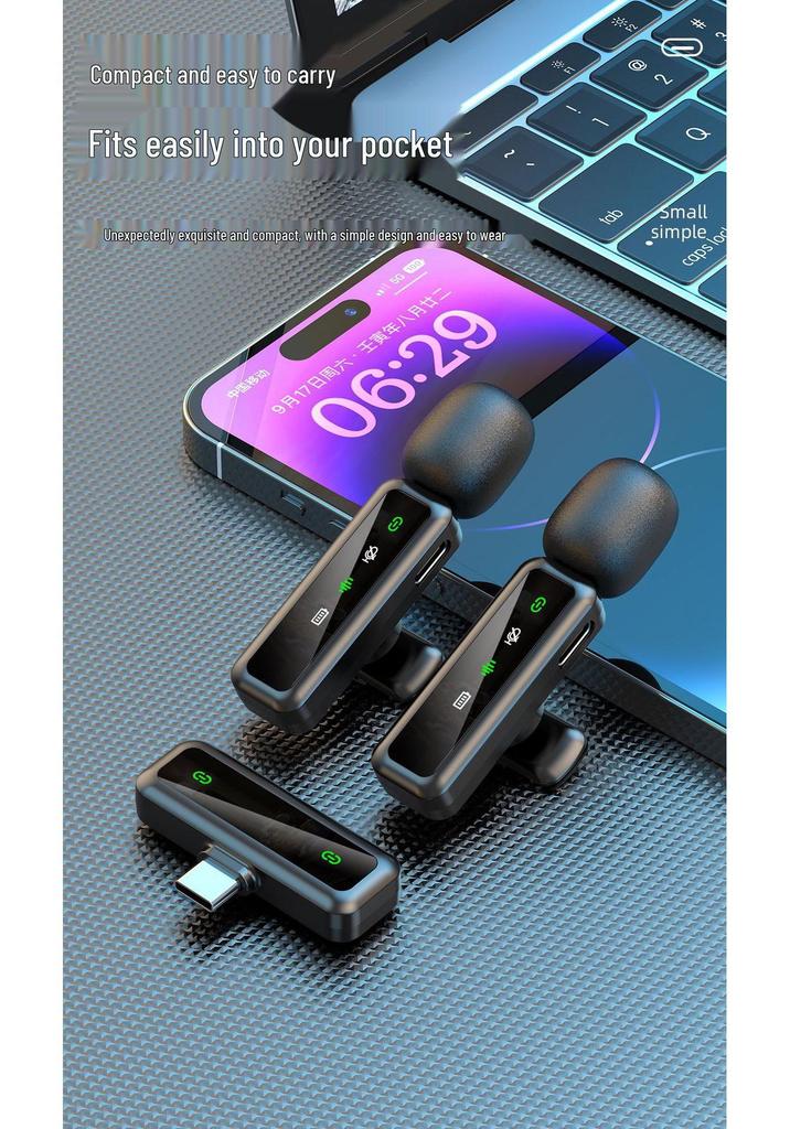 Microfono Lavalier Mini Wireless Bluetooth per Trasmissioni Live su Cellulare e Computer