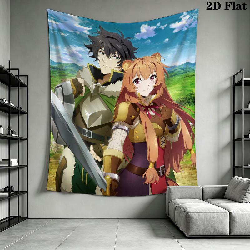 The Rising of the Shield Hero Wall Tapestry Aesthetic Wall Hanging Printed Fabric Blanket Decorative Tapestries for Bedroom Living Room Home Decor