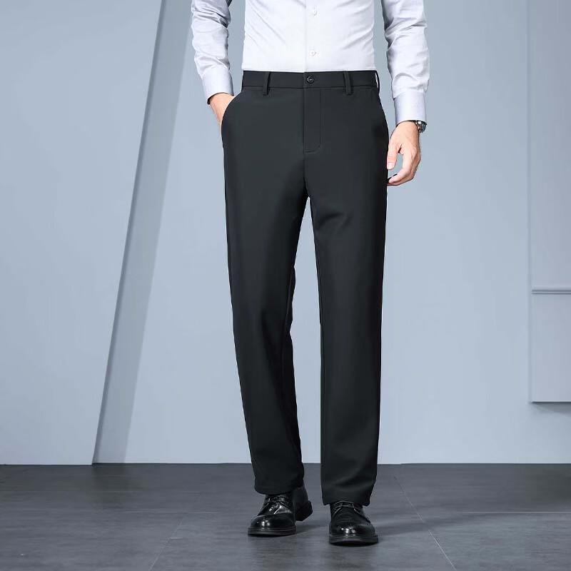 ROMON Men's Autumn/Winter Business Casual Straight-Leg Trousers