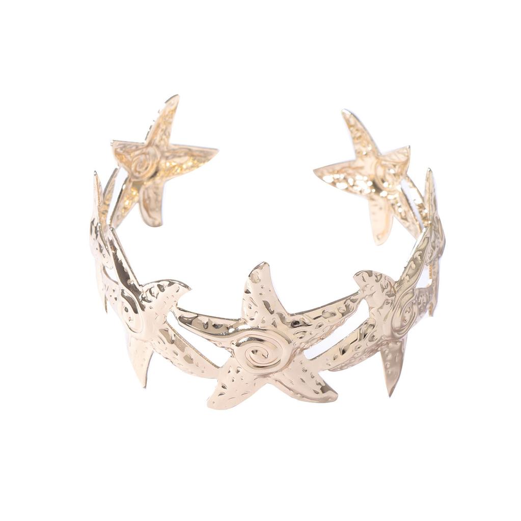 European and American personality niche design sense metal starfish opening women's bracelet leisure vacation style