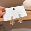 Shinning Flower Drop Earrings For Women Elegant Cubic Zirconia Fashion Jewelry All Match