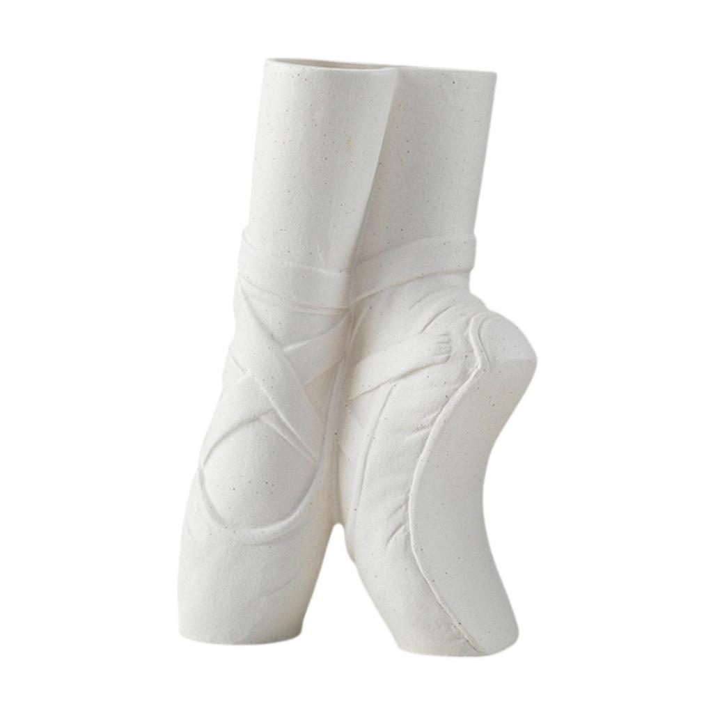 Ballet Shoe Shaped Flower Vase,Art Ceramic Vase Decorative Vase Indoor Ornament Hydroponic Vase Propagation Vase for Entryway