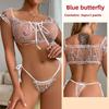 Summer Sexy Underwear Chest-wrapped Panties Set One-word Shoulder Straps Pajamas Women's Polka Dot Mesh Yarn