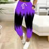Summer Ladies Abstract Print Sweatpants Loose Fit Drawstring Joggers Elastic Cuff Daily Casual Pants