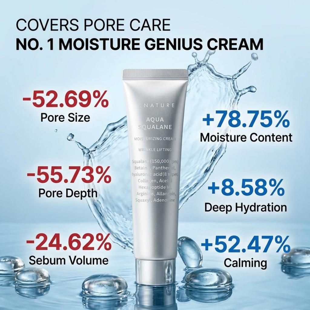 S.NATURE Aqua Squalane Moisturizing Cream Hydrating Face Moisturizer