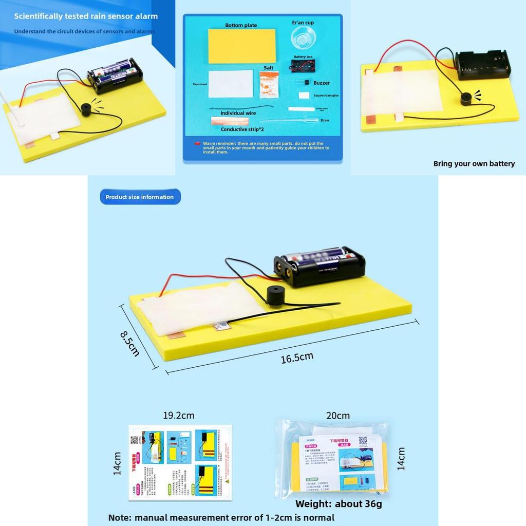 Science Experiment Diy Rain Alarm Kit With Physics Materials For Childrens Educational Activity