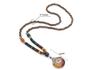 Collana con Ciondolo in Perle di Legno Nepalesi Stile Etnico per Donna