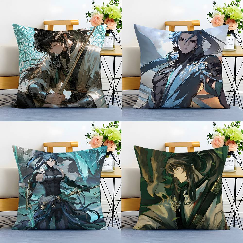 Cool Qiuyuan W-Wuthering Waves-MT Pillow Case Printing Pillowcase Living Room Sofa Cushion Cover Bedroom Room Decor