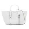 Moore Brand Logo Presbyopia Printed All Over PVC Tote Bag Tote Bag Shopping Bag Shoulder Handbag Small Size Women's White