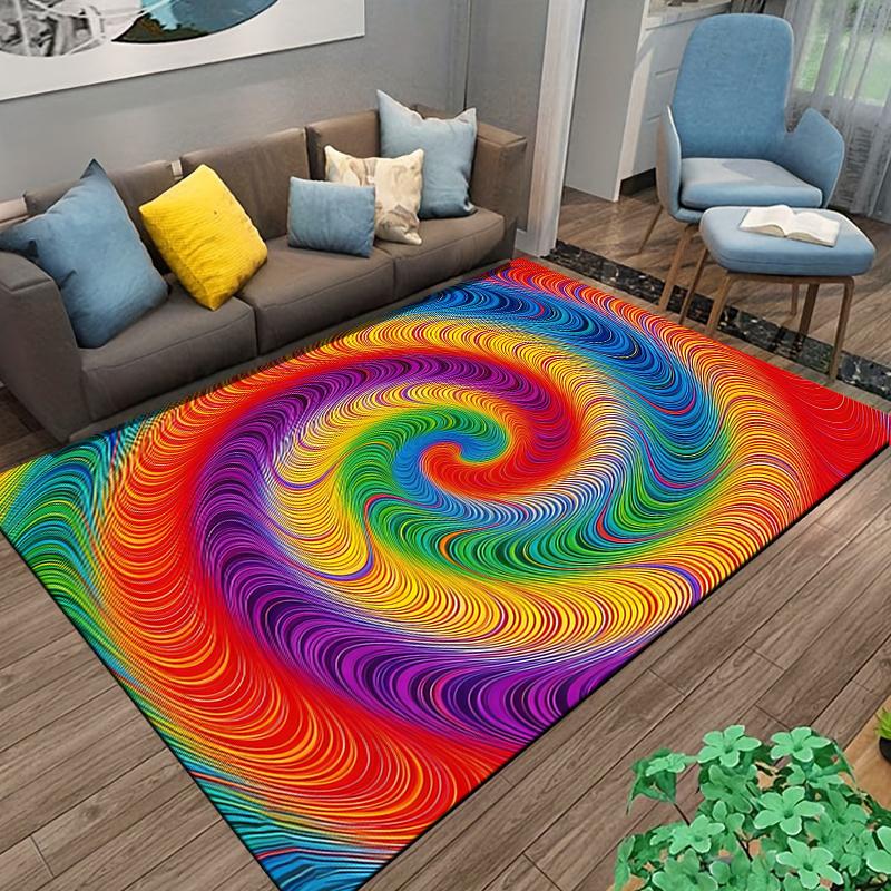 Colorful Swirl Pattern Carpet for Bedroom Living Room Home Decor Rug Suitable for Use As an Anti-slip for Living Room Bedroom Sofas