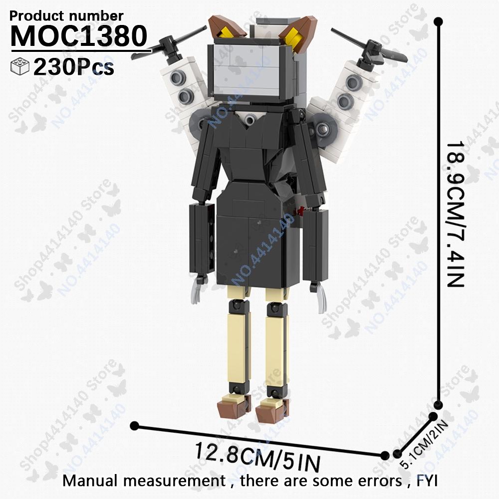 MOOXI Animeserie Skibidi Toalett Figurer Monitorfolk Lydmann Byggeklosser Modell MOC Kloss DIY Montessori Leke Barnegaver