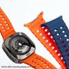 For Samsung Galaxy Watch Ultra 47mm Silicone Strap Marine Silicone Sport  Bracelet Correa Galaxy watch 7 Ultra Band Black Orange