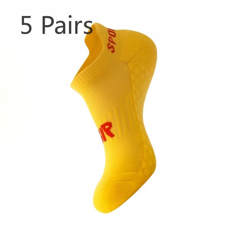5 Pairs of Female Autumn and Winter Towel Bottom Deodorant Sweat Absorbing Running Boat Socks