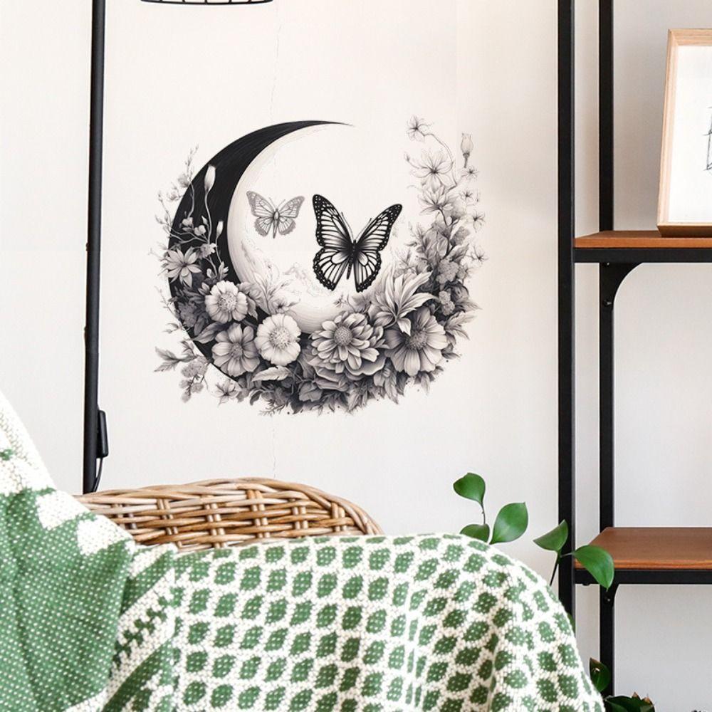 

Луна Венок Бабочка Наклейки На Стены Личность Фон Декор Наклейки Обои Общежитие